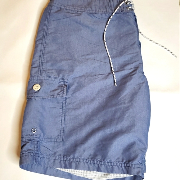J. Crew Blue Chambray 8" Swim Trunk - Picture 4 of 6